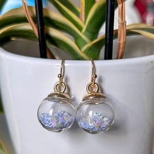 White Wishing Ball Earrings